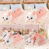Plush Rabbit Long Strip Pillow With Mushroom Decoration On The Head For Girls