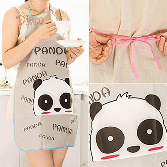 BH Women Cute Cartoon Waterproof Apron Kitchen Restaurant Cooking Bib Aprons Accessories