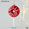 Red and White Sticky Powder Plastic Cartoon Pendant for Christmas Tree Decoration
