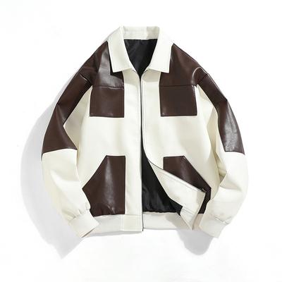 Podzimní/zimní přístavní styl pro páry Vysoce kvalitní Retro Sladící Kožená Pánská Volná Krátká Bunda