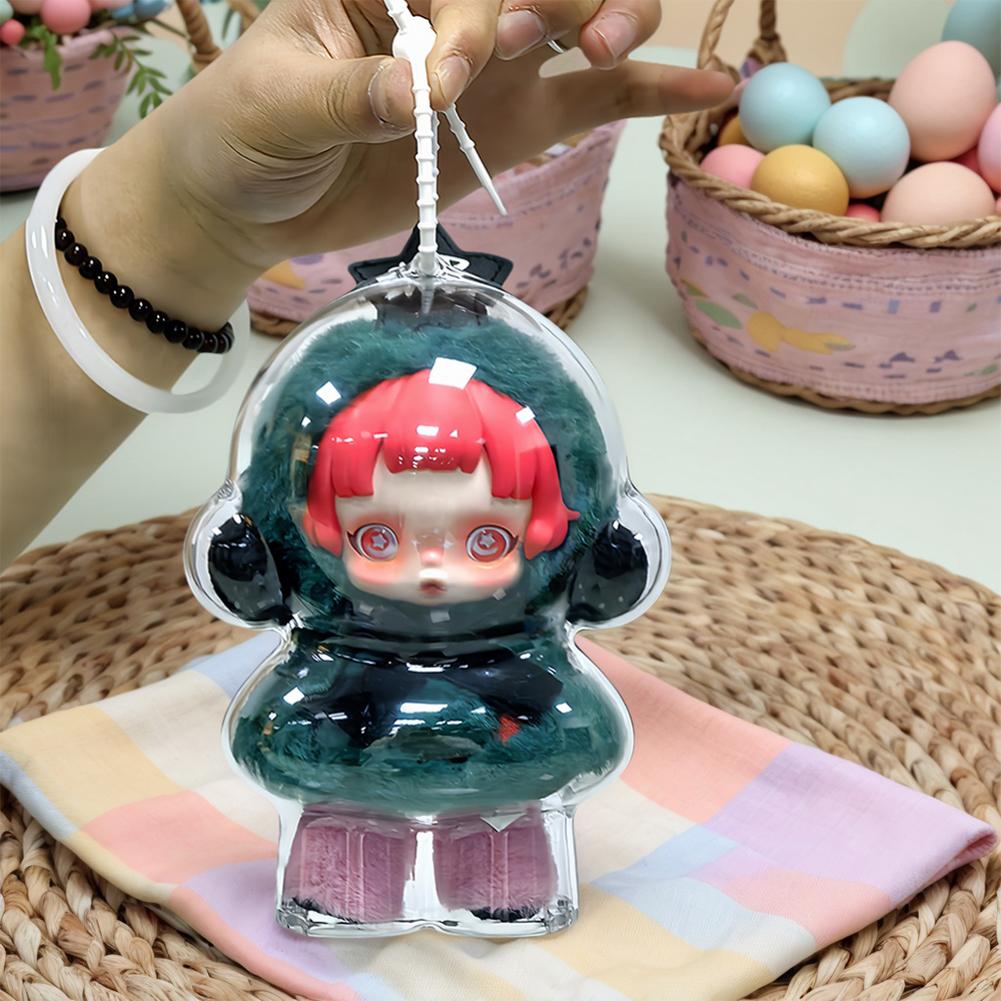 Transparent Doll Dust Case Portable Organizer Box Protective Cover for Skull Panda Winter Movement for SP Doll