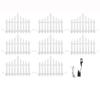 8 Pack Lighted Garden Fence Christmas Tree Fence Lights 110 Inch Garden Fence Lights 8 Modes White Plastic Picket Fence Light