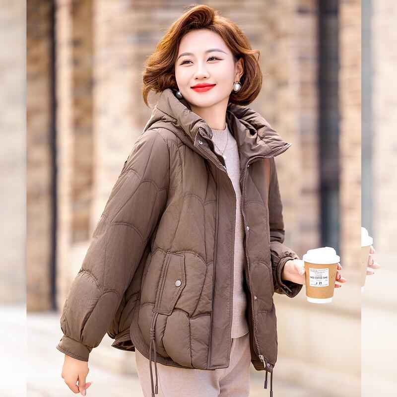 

BAOLIANDUO Женская короткая зимняя куртка с капюшоном и набивкой 2XL