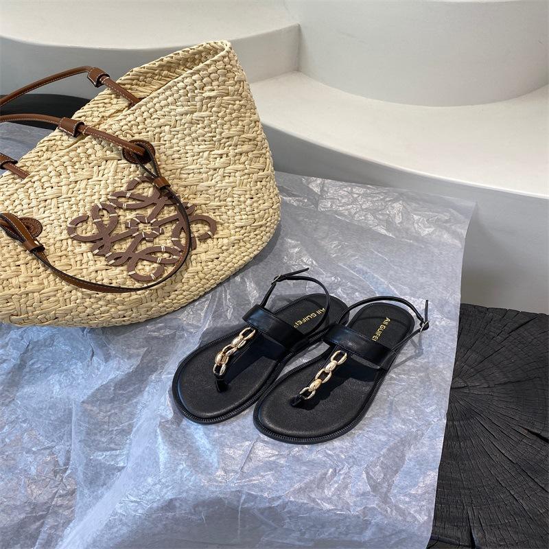 Fashion Beige Heeled Sandals Clear Shoes Slip-on Loafers Summer Women's Flip Flops Platform Soft Black Pearl Outside Elastic Band Girls