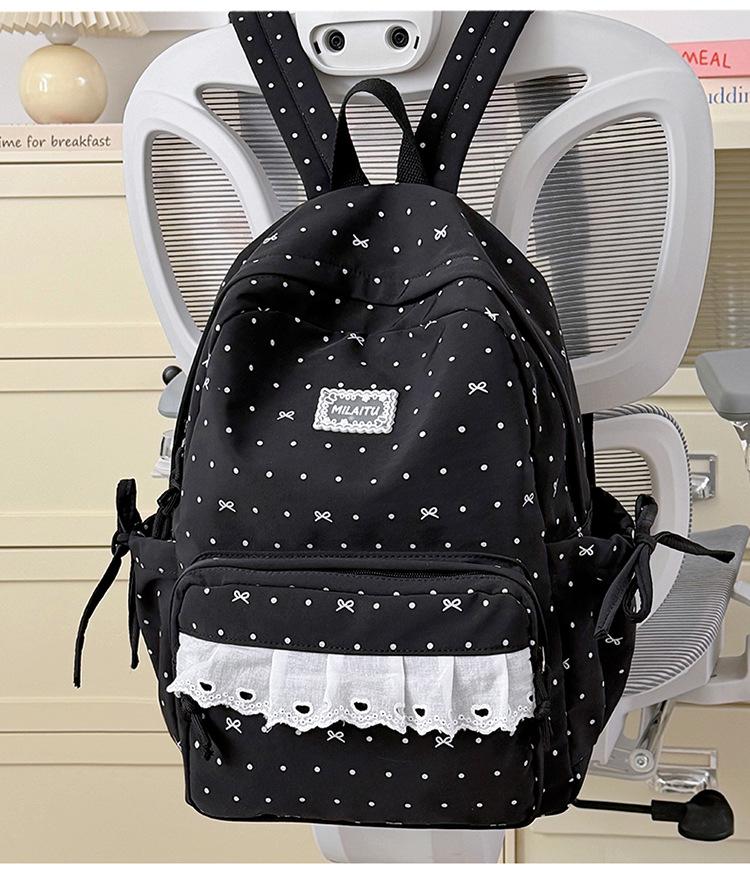 Schoolbag Japanese cute girl lace bow backpack high value student campus schoolbag girls travel small backpack