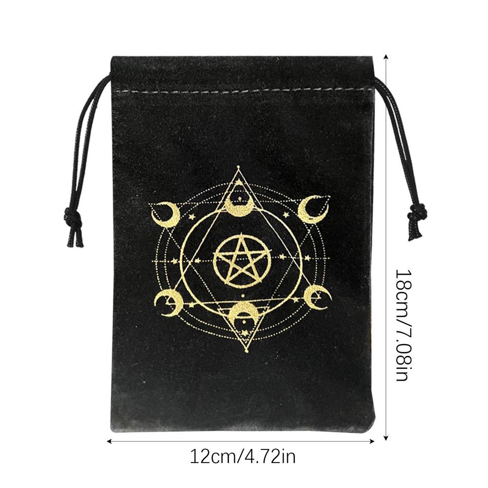 Tarot Bag Velvet Drawstring Jewelry Pouch Multifunctional Tarot Card Holder Oracle Cards Jewelry Bags Tarot & Dice Bag Soft чёрный