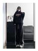 Women's White Gray Striped Wide-Leg Sweatpants - New for Spring & Autumn 2024