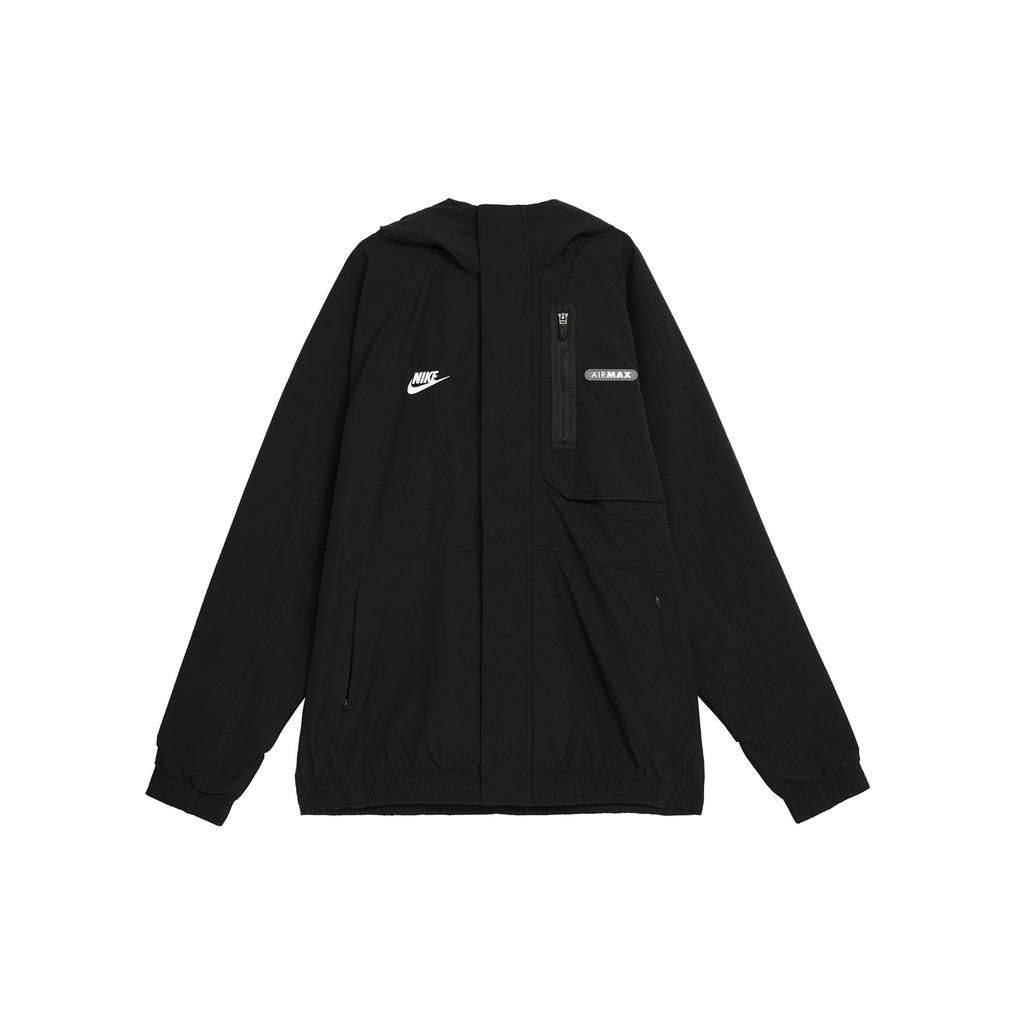 Nike Sportovní oblečení Air Max Grafický potisk Dlouhý rukáv Mikina s kapucí Pánské bundy Černá FN0243-010