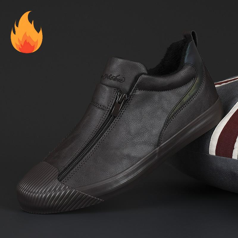 Kožené ležérní boty Vysoké pánské tenisky Módní pohodlné mokasíny Žluté podzimní pánské boty Mokasíny Protiskluzné kotníkové boty