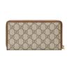 Gucci Autumn Winter New Double G Logo Interlocking Long Zipper Canvas And Leather Wallet Unisex wallet Ebony Brown 673003-92TCG-8563