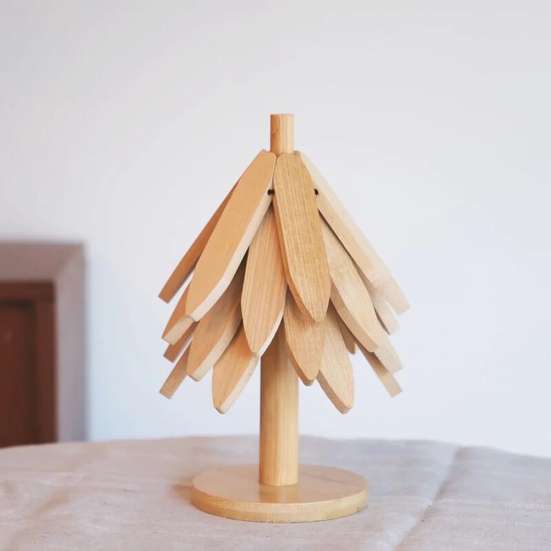 One Tree Willow Leaf Wooden Heat Resistant Trivet