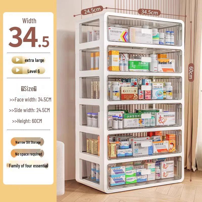 Large Capacity Family Medicine Storage Organizer Drawer Type Cabinet