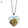 Pendant Necklace Heart Cartoon Shrek Pattern Jewelry Bright Luster Adjustable Necklace for Birthday