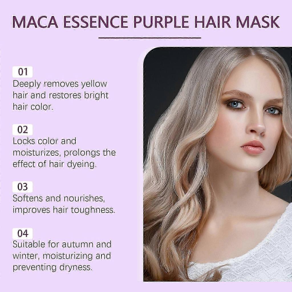 Moisturzing Purple Hair Mask, Deep Repair and Conditioner Trteatment for Damaged, Dry Hair, Nourishing Strengthen, Brings Hair luster & Softness