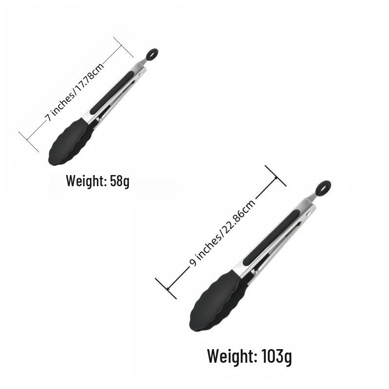 Silicone Heat-Resistant BBQ & Kitchen Tongs