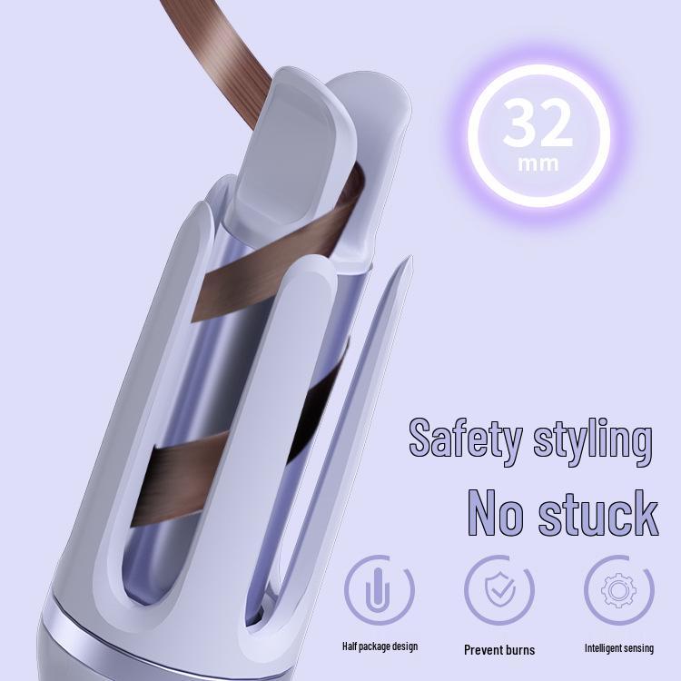 32mm Automatic Curling Iron with Negative Ions – Gentle Hair Care for Large Waves & Water Ripples.