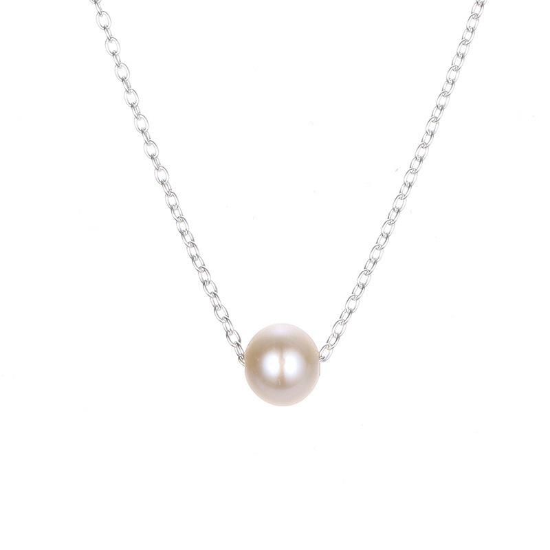 

улица. Женское колье из барочного жемчуга Delan - Простая модная цепочка на ключицу из нержавеющей стали