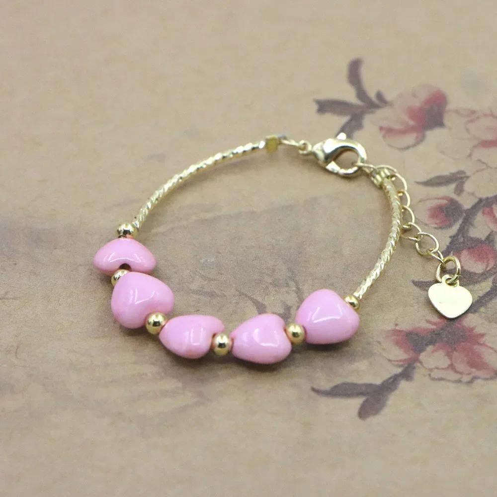Charm Lovely Bracelet Baby Girls Lobster Clasp Natural Stone Bead Accessories Girls Yoga Christmas Wedding Gift Jewelry Fashion