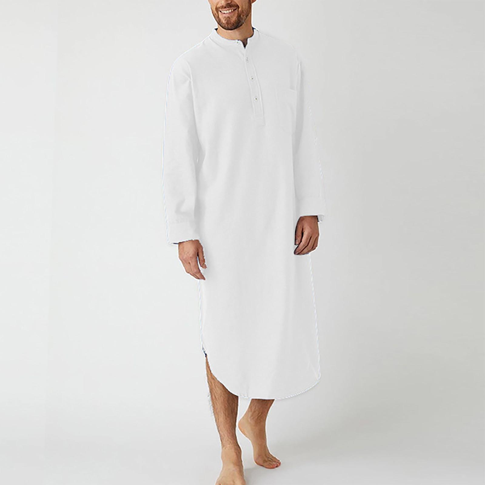 

Мужской халат с длинными рукавами в Саудовской Аравии, мусульманское платье в Рамадан, средняя исламская одежда M белый