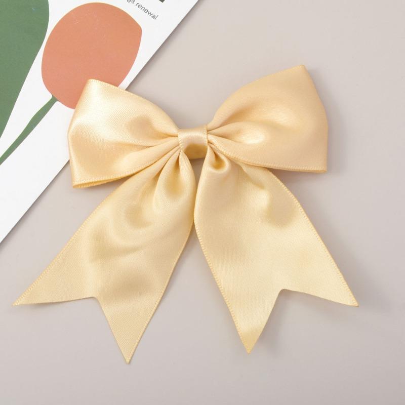 Bohemian Solid Color Satin Bow Hair Clips, Fashionable Hair Accessories for Women Girls, Easy-to-Use Design for Daily Hairstyles