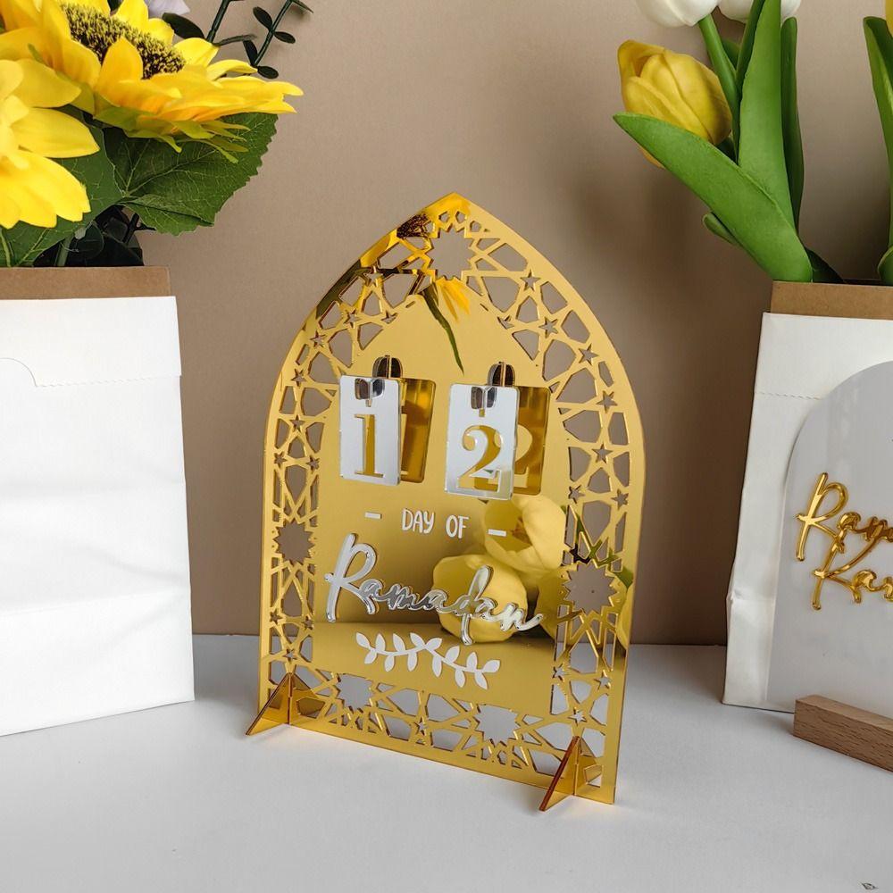 Mirror Surface Islamic Festival Ornament Ethnic Style Advent Day Calendar Board  Home Decoration