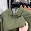 Men's 2026 Spring Breathable Cotton Long-Sleeve Polo Shirt with Side Slits