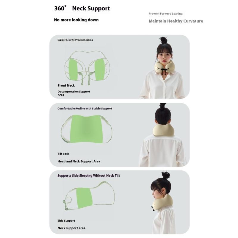 Nackenkissen für Reisen, Reise-Nackenkissen für Flugzeuge Memory-Schaum Reisekissen für Flug Kopfstütze Schlaf, Tragbar