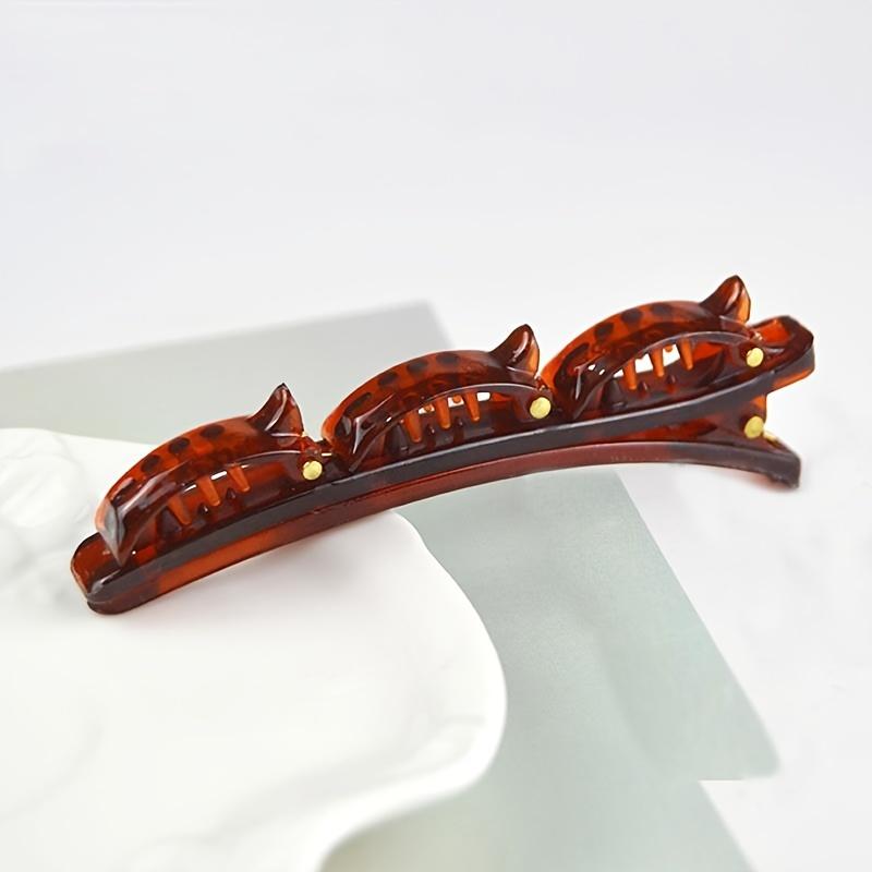 Elegant Plastic Hair Clips, Double Clip Twist Side Clamp, Solid Color Hairpin Set for Styling and Holding Hair in Place