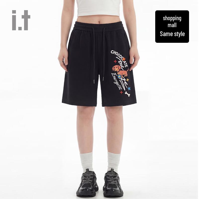CHOCOOLATE Unisex Dachshund Print Loose Fit Bermuda Shorts 33