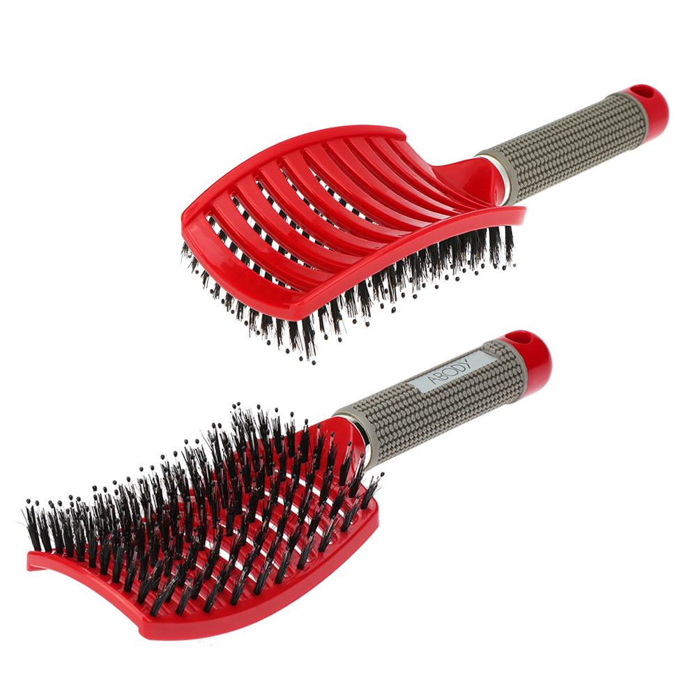 Abody Bristle Nylon Detangle Hårbørste Hårkam Kvinner Hår Hodebunnsmassasje Kam Vått/tørt hårbørste