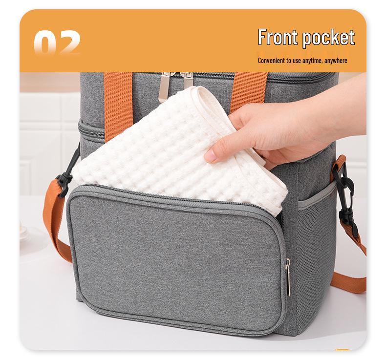 Large Capacity Insulated Picnic Bag - Double-layer, Leak-proof PEVA Lunch Box Cooler