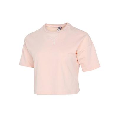 Running Training Solid Color Round Neck Short Sleeve T-Shirt Women Tops Pink 845965-27