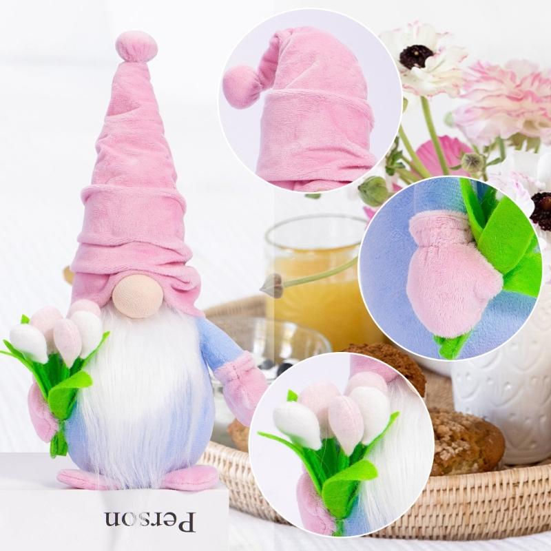 Illuminated Plush Doll Decorations Handmade Mother Day Gnomes Plush Toy Tabletop Glowing Gnomes Mother Day Ornaments