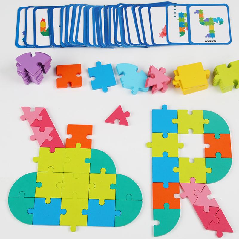 Children Logic Puzzle Tangram Toys Montessori Thinking Educational Games Matching Puzzle Brain Game Letter Animal Jigsaw for Kid