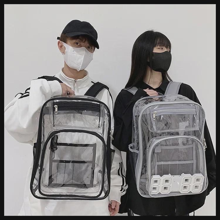 Transparent Waterproof PVC School Backpack - Large Capacity, Hot Sale