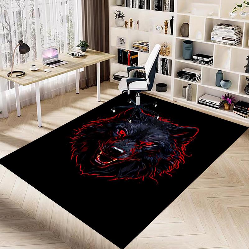 1pc Wolf Head Carpet, Office Rug Outdoor Mat Home Decor Area Carpet Festival