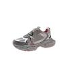 Plateauschuhe mit dicker Sohle für Damen, Sommer 2025 neu, silberfarbenes atmungsaktives Mesh, Damenschuhe, leichte Sport- und Freizeitschuhe