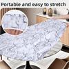 New PVC Round Tablecloth Elastic Edged Waterproof Table Cover Oil-Proof Waterproof Tablecloth Party Use