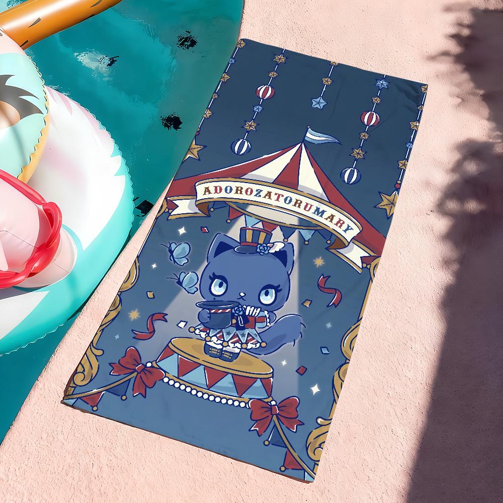 

Sa Cute Cartoon A-Adoromary Towel Quick Dry Soft Yoga Swimming Fitness Mountain Climbing Large Beach Towels W30*H60(CM)