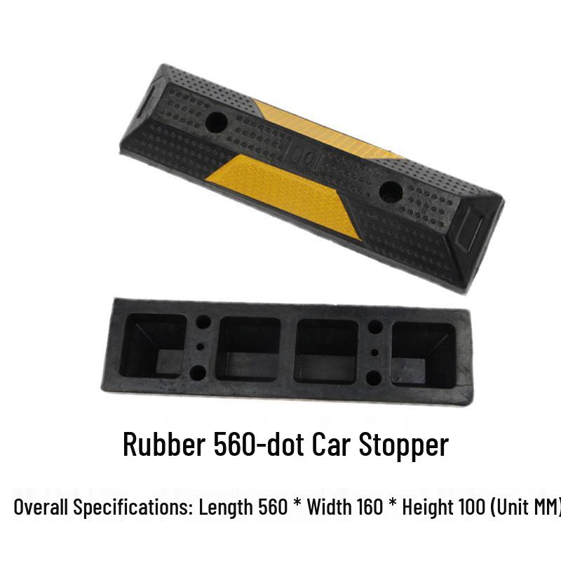 Rubber & Plastic Wheel Chock: Anti-Collision Parking Stopper for Garage and Reversing.