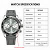Mens Wrist Watches Waterproof Luminous Chronograph Watch Rotatable Bezel Rubber Band Analog Watch