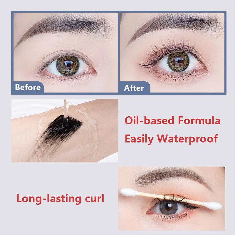 High Washable Mascara Makeup Volumizing Lengthening Defining Curling Waterproof Mascara Carbon Black Girls Gift