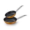 MONIX Copper | Lot 2 Poêles 20|24 Cm, Aluminium Forgé, Revêtement Antiadhésif Quantanium Sans PFOA, Compatible Tous Feux Y Compris