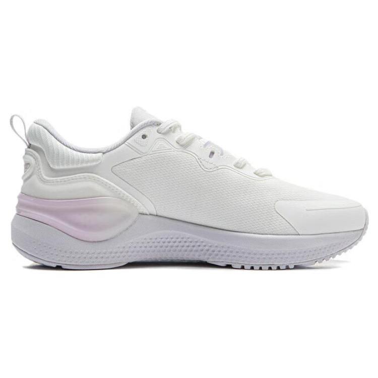 Li Ning Cushioning Breathable Abrasion Resistant Low top Running Shoes Women's Mist White ARST072-6