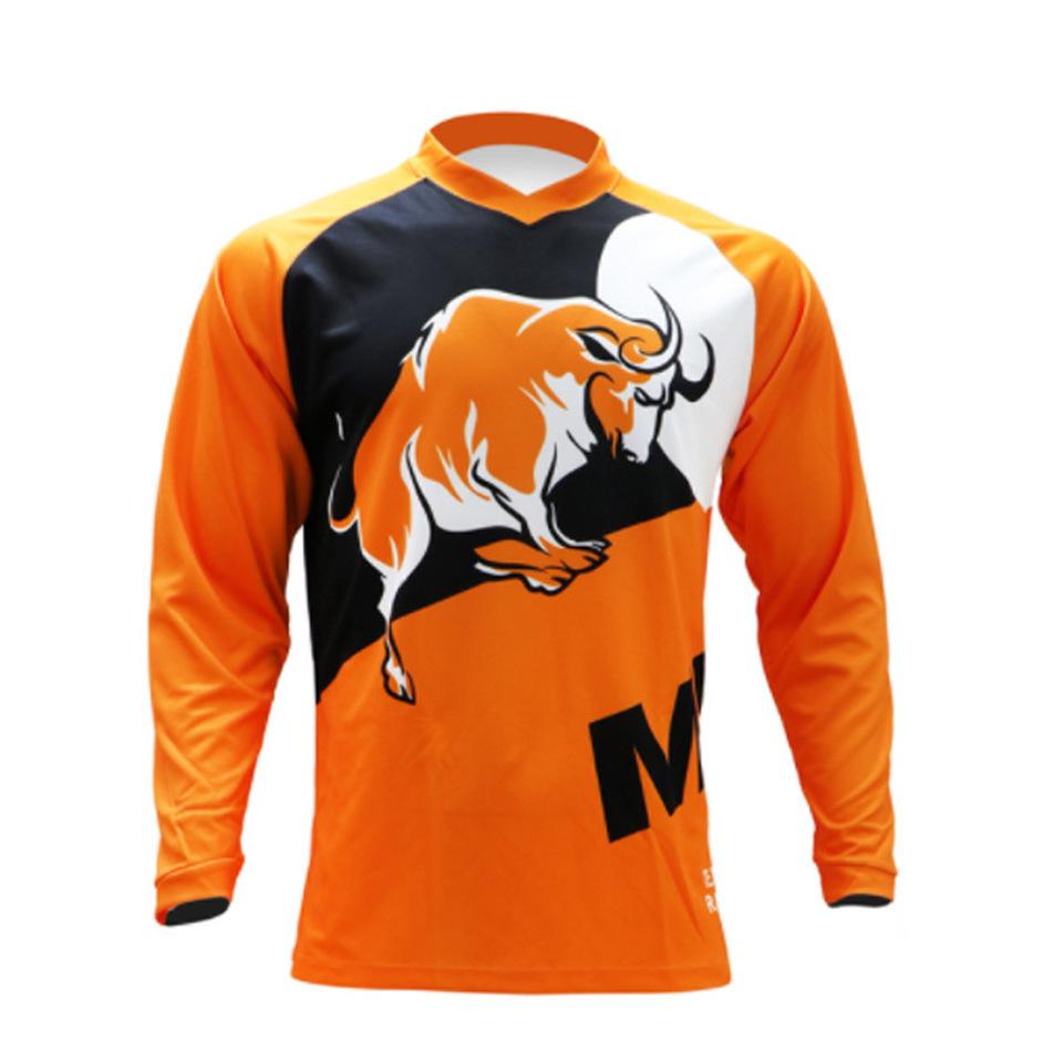 Cross-border hot-selling downhill suit, off-road motorcycle suit, long top, mountain bike clothing, crew neck T-shirt, men's quick-drying a
