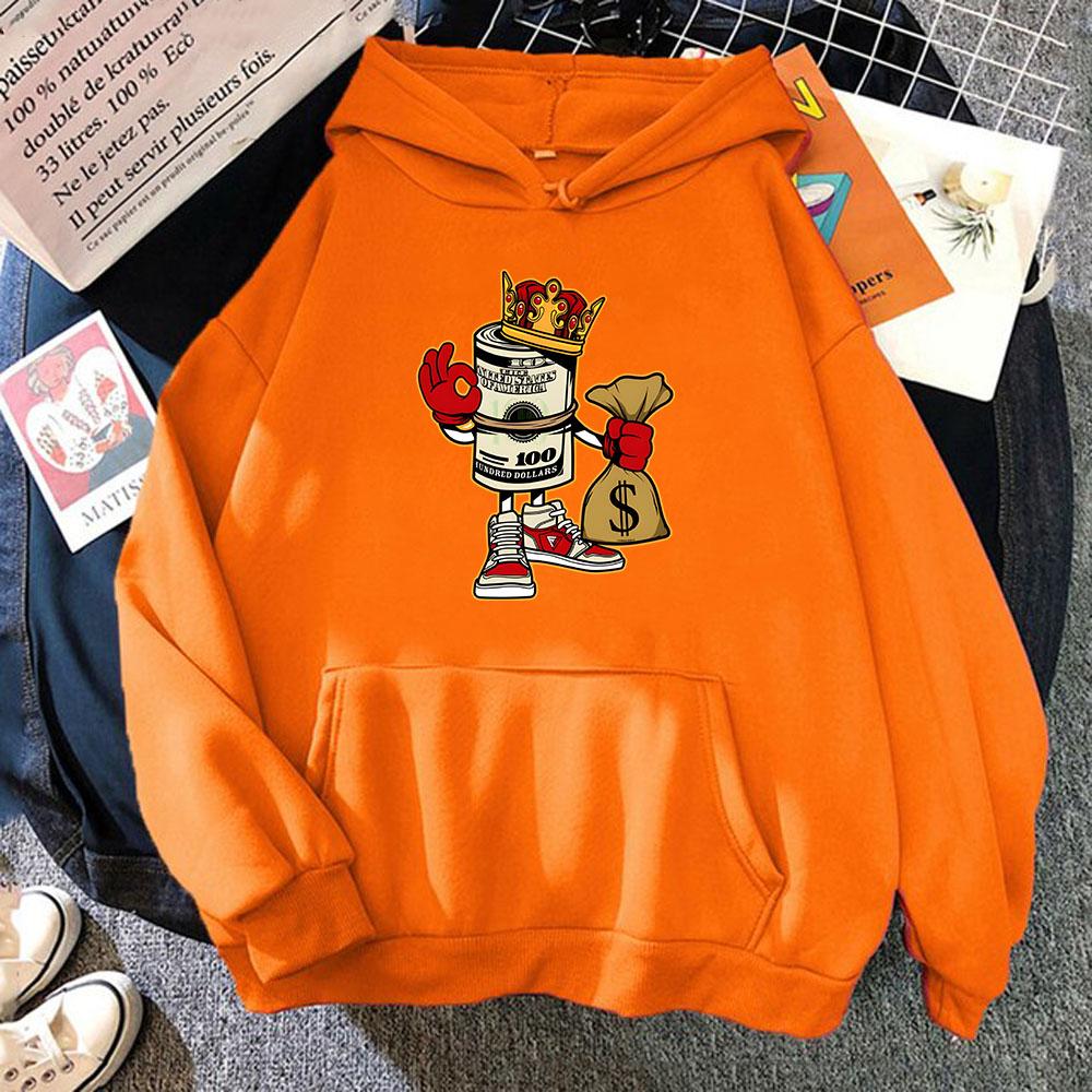 King Money Roll Sweatshirts 100 Hundert-Dollar-Schein Kapuzenpullover Modekleidung Damen Langarm Herren Pullover Sudadera