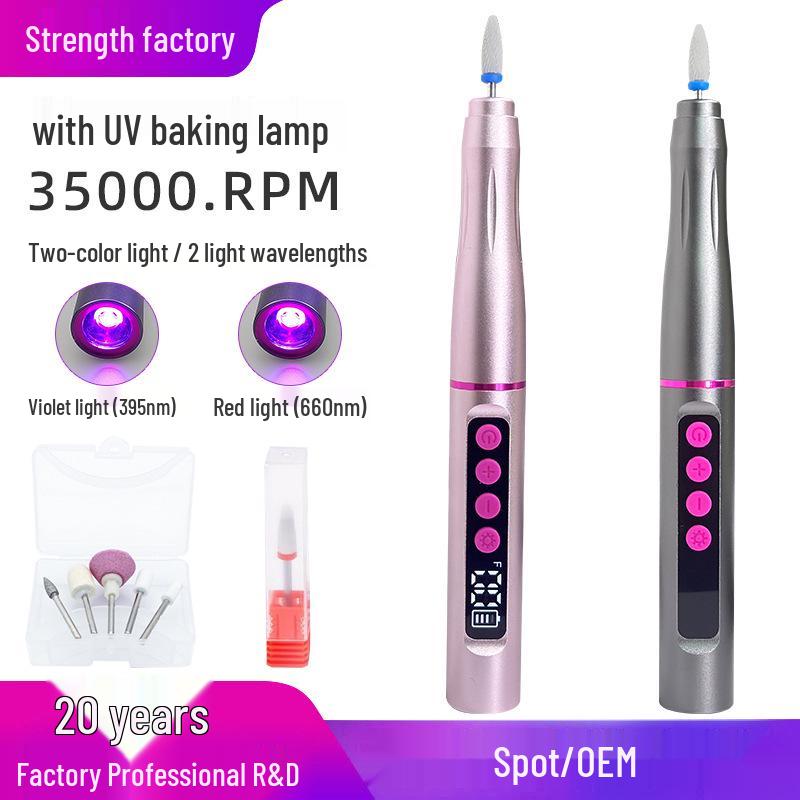 Electric Nail Art Grinding Machine with Curing Lamp – Nail Grinder and Remover