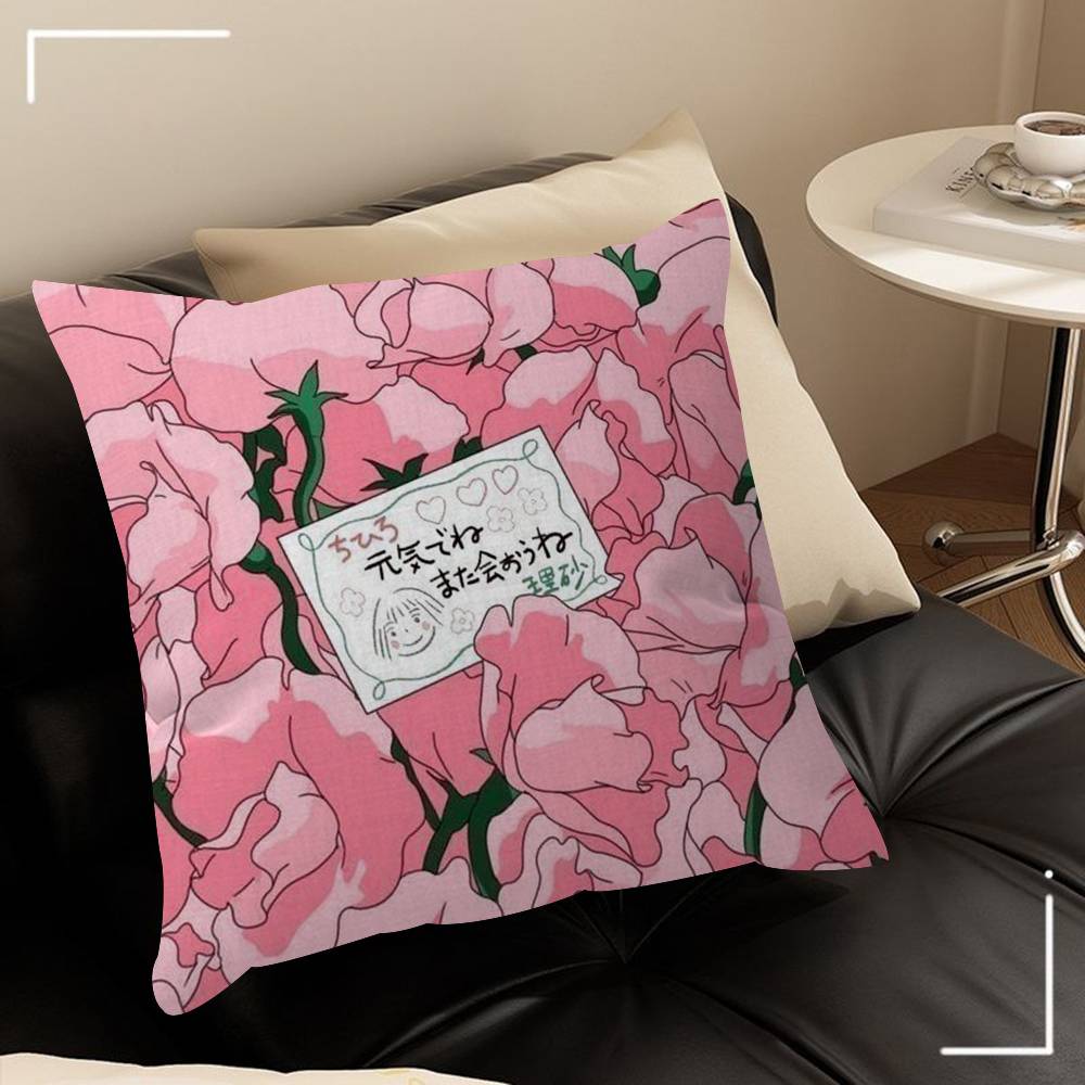 Polštář Dárky Domácí Kancelářské Vybavení Ložnice Pohovka Autopotah na polštář pouzdro 45x45cm Film S-Spirited A-Away Anime