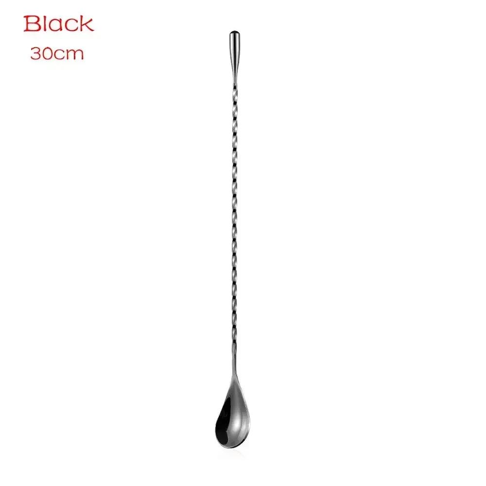 

Kitchen 30cm Long Handle Cocktail Stirrers Bartender Mixing Stick Spoon Stainless Steel Barman Kit Accessories Whisky Shaker Bar