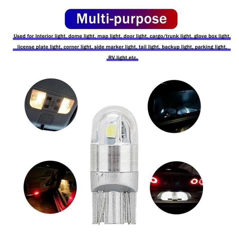 SXR-40Pcs 6000K Canbus T10 168 194 W5W Dome License Side Marker LED Light Bulb White